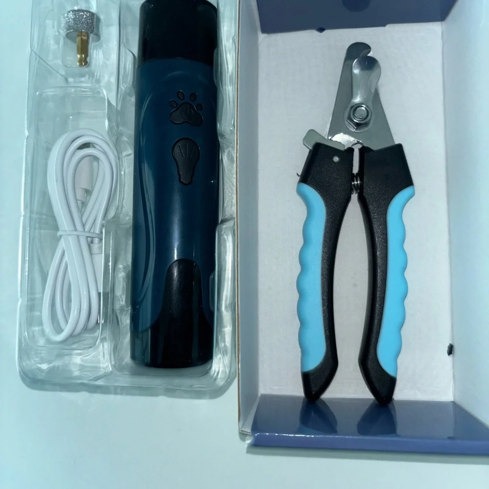 Electric Pet Nail Grinder - Black, White, and Blue